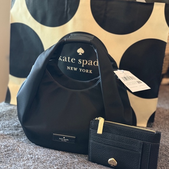 Carter KSNYL Small Black Pleated Bag & Wallet - Picture 1 of 9